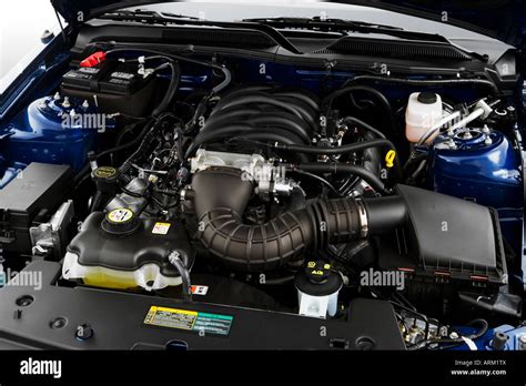 Engine bay of a 2008 Ford Mustang GT showcasing its 4.6L V8