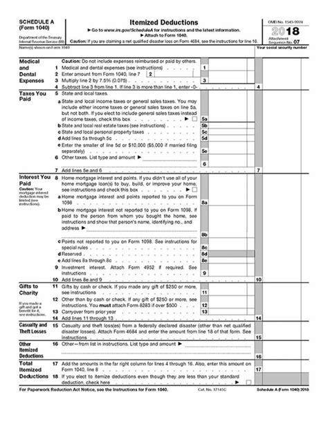 2018 Tax Chart 1040