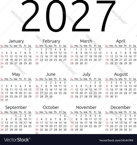 2027 Calendar Printable