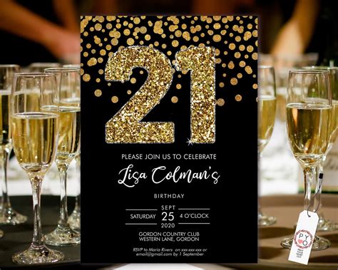 21st Birthday Invitations Template Free
