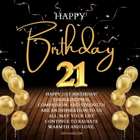 21st birthday wishes for a girl
