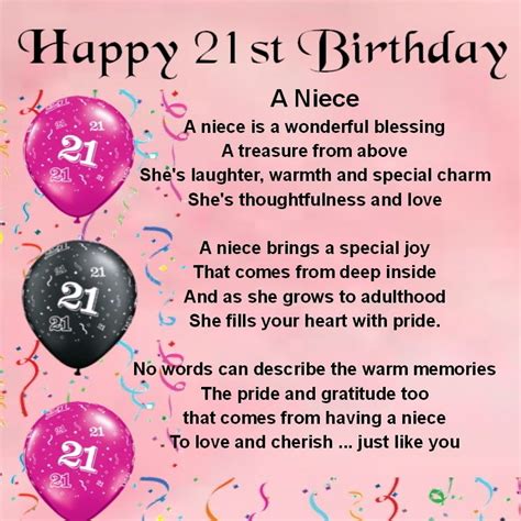 21st birthday wishes for niece