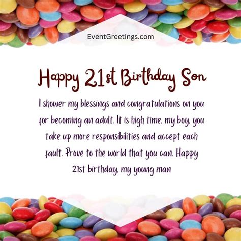 21st birthday wishes for son from mother