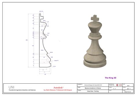 2D Chess Piece CAD