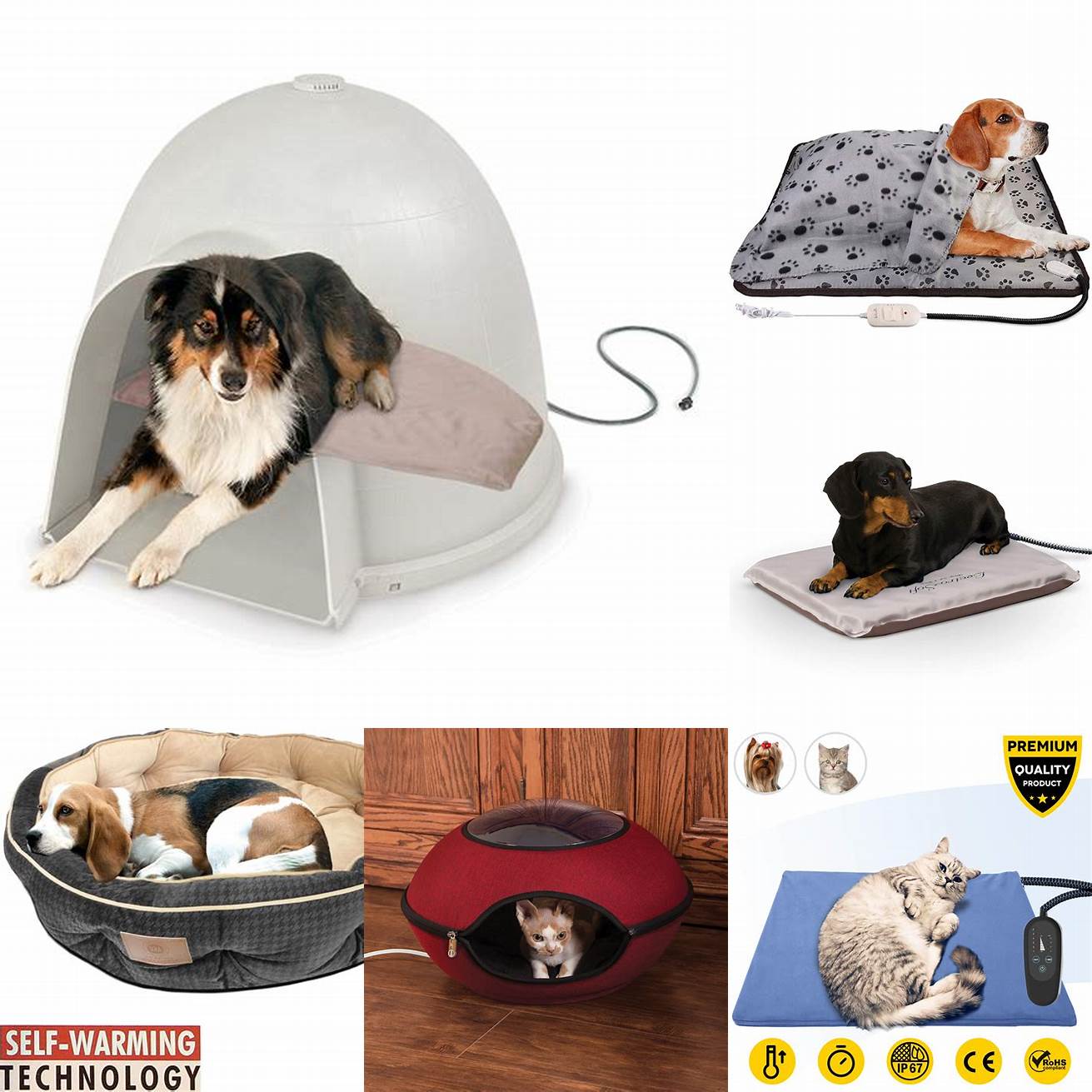 3 A pet bed with a built-in heating element