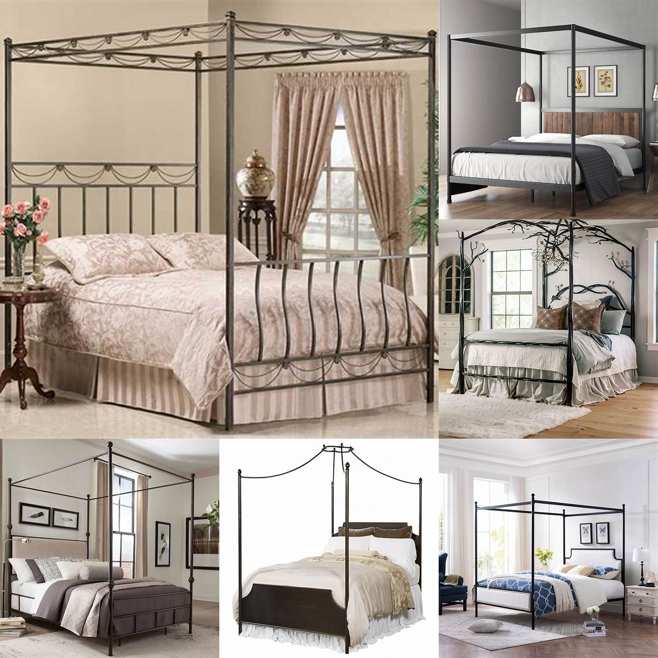 3 Canopy Metal Bed