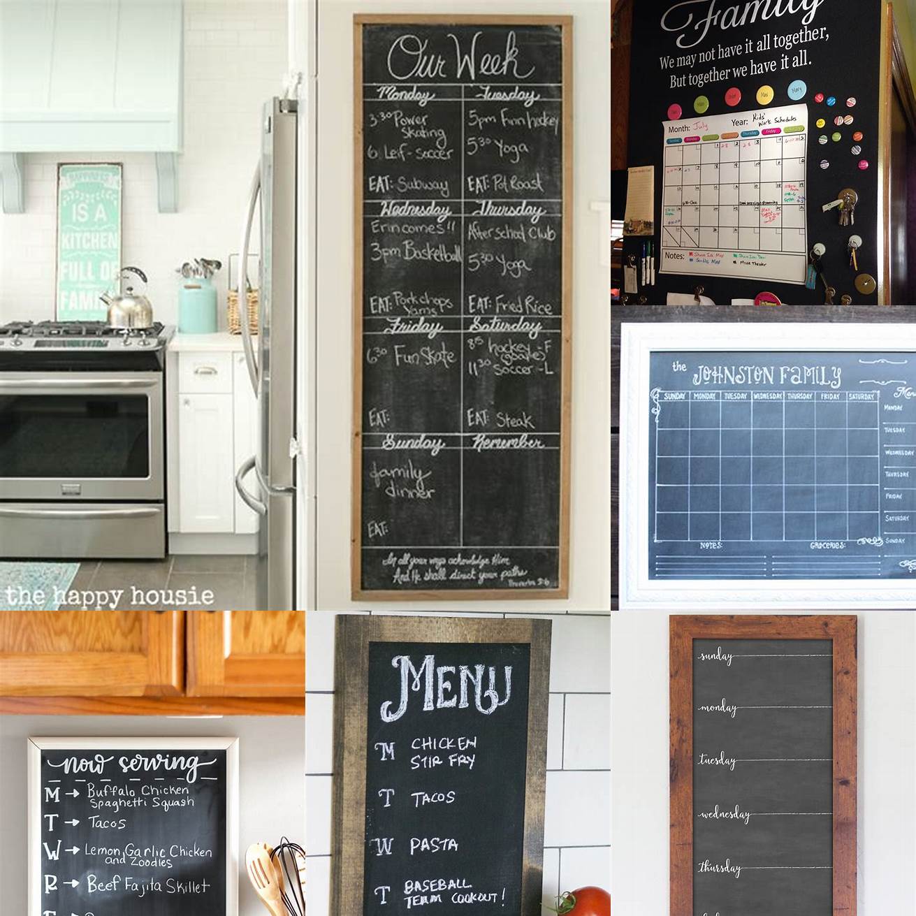 3 Family Schedule The kitchen chalkboard is a great way to keep track of important dates and events for the family You can write down birthdays appointments and other events so that everyone is on the same page