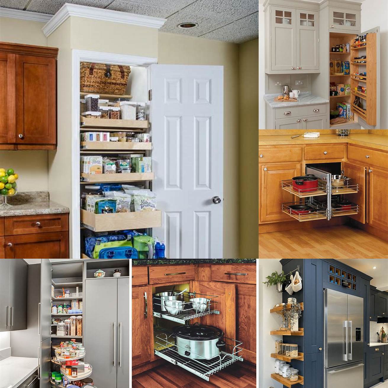3 Maximize storage and functionality Make sure you have enough storage for all your kitchen items and consider adding features like pull-out pantry shelves or a built-in recycling center