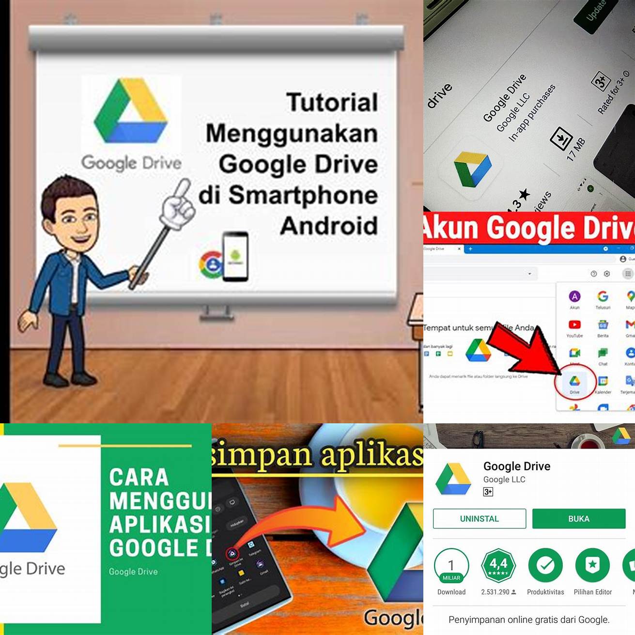 3 Menggunakan aplikasi Google Drive di smartphone