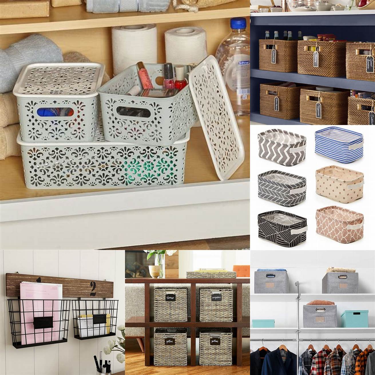 3 Use bins and baskets Use bins and baskets to store small items such as socks belts and jewelry