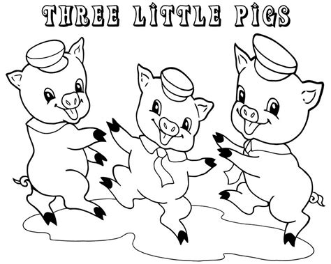 3 little pigs colouring pages