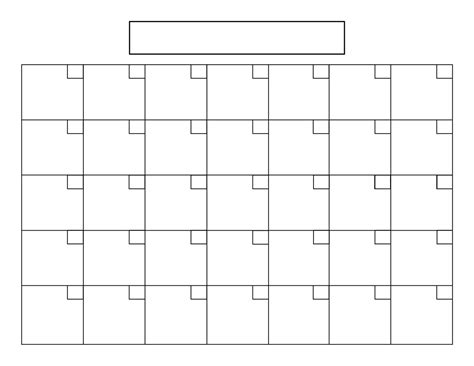 30 Day Blank Calendar Printable