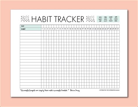 30 Day Habit Tracker Printable Free