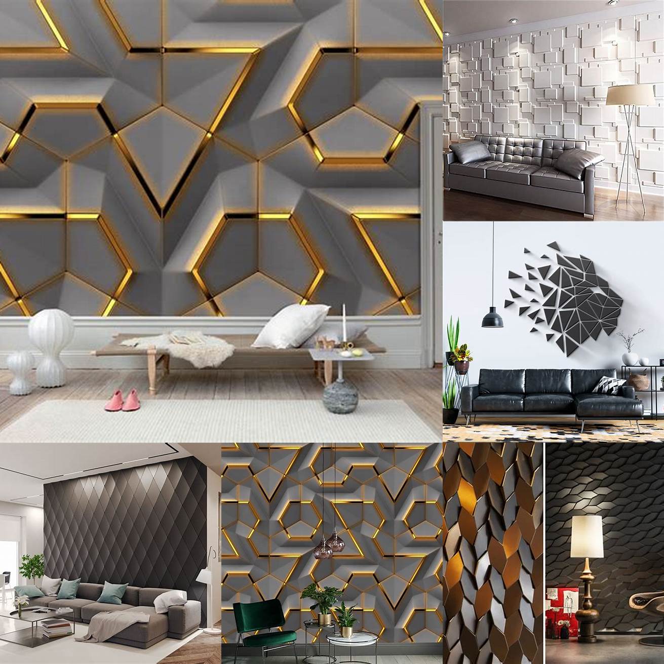 3D Wall Panels with a Geometric Pattern