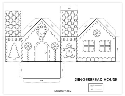 3d Gingerbread House Template