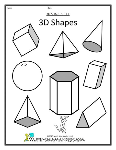 3d shapes coloring pages