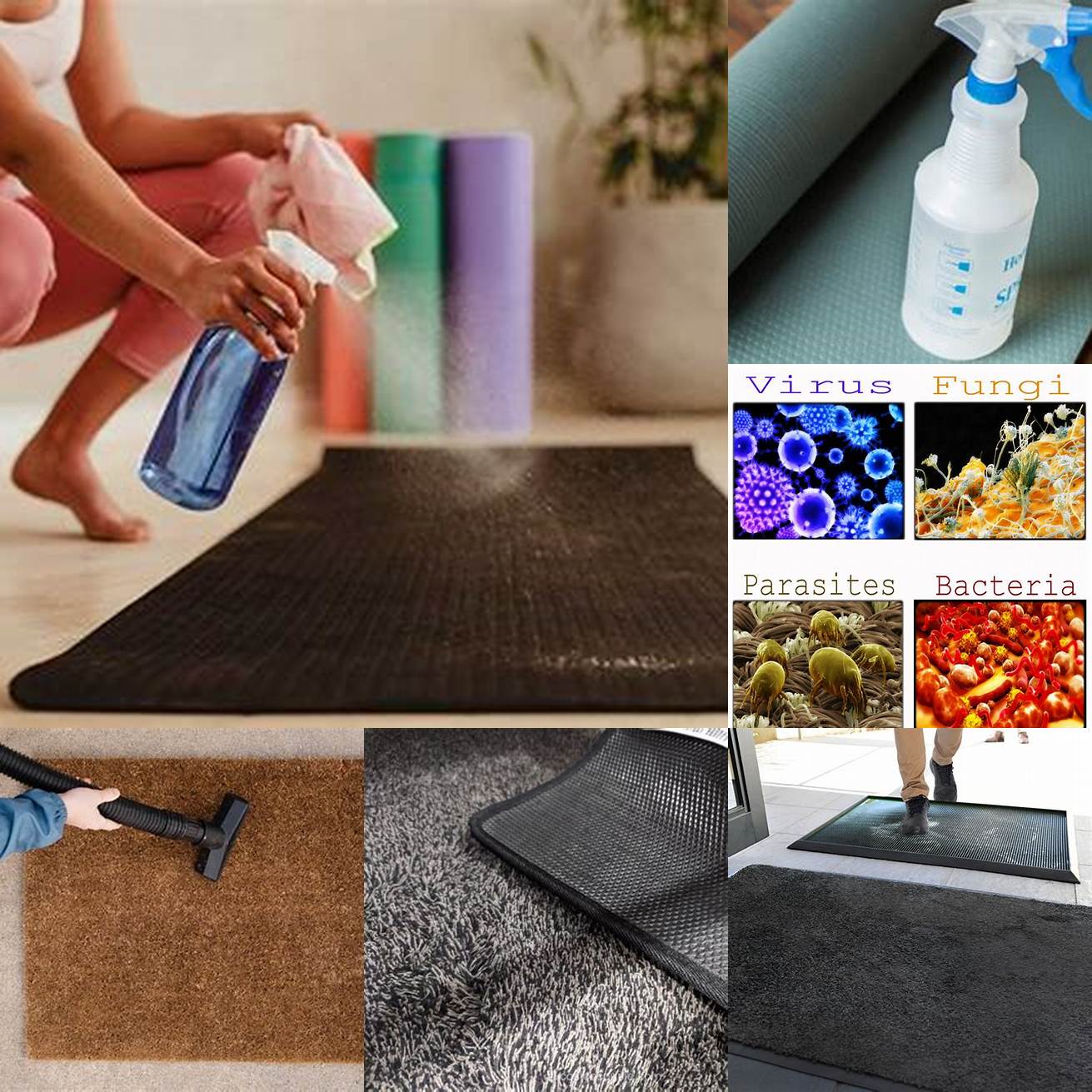4 Clean the mat regularly to prevent the growth of bacteria and fungi