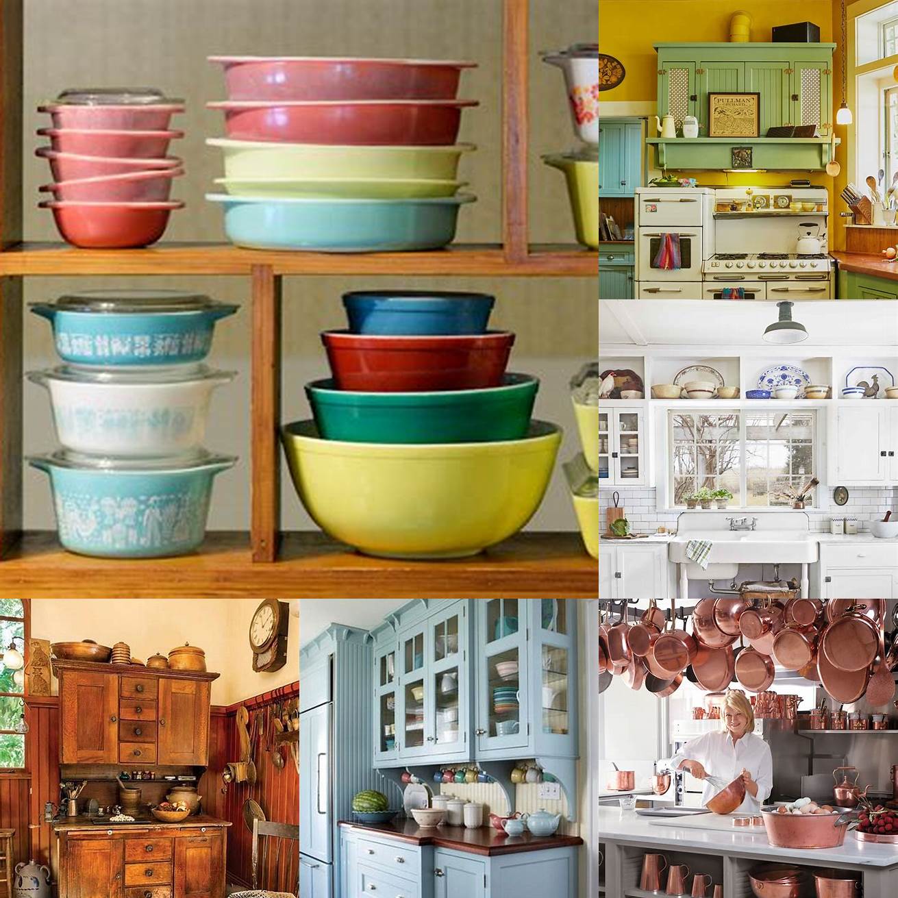 4 Showcase your collections such as vintage kitchenware on top of your cabinets