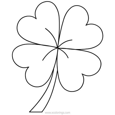 4 leaf clover coloring page