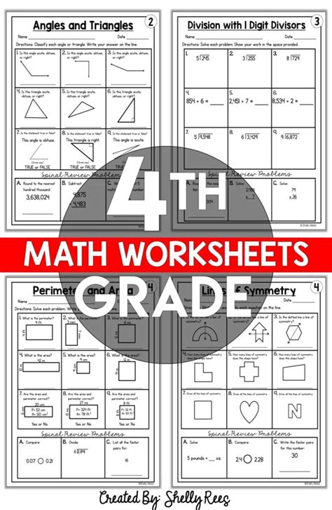 4th Grade Math Printables