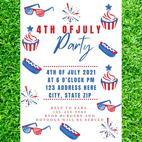 4th Of July Party Invitation Template