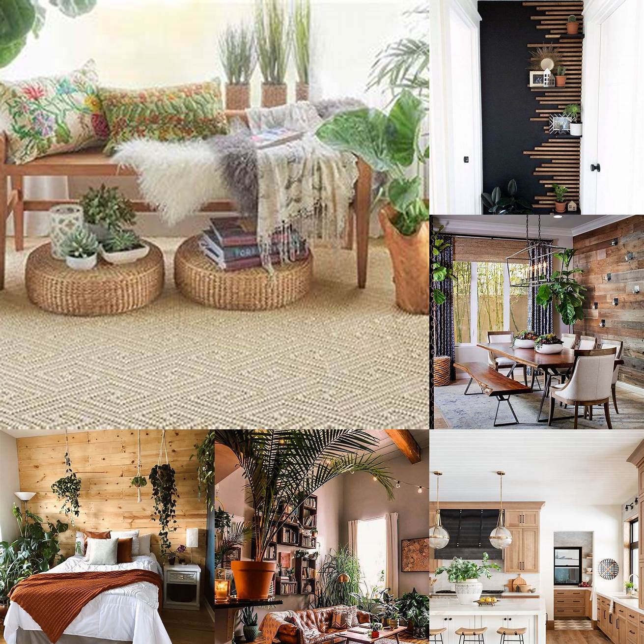 5 Add natural elements with plants and wood accents