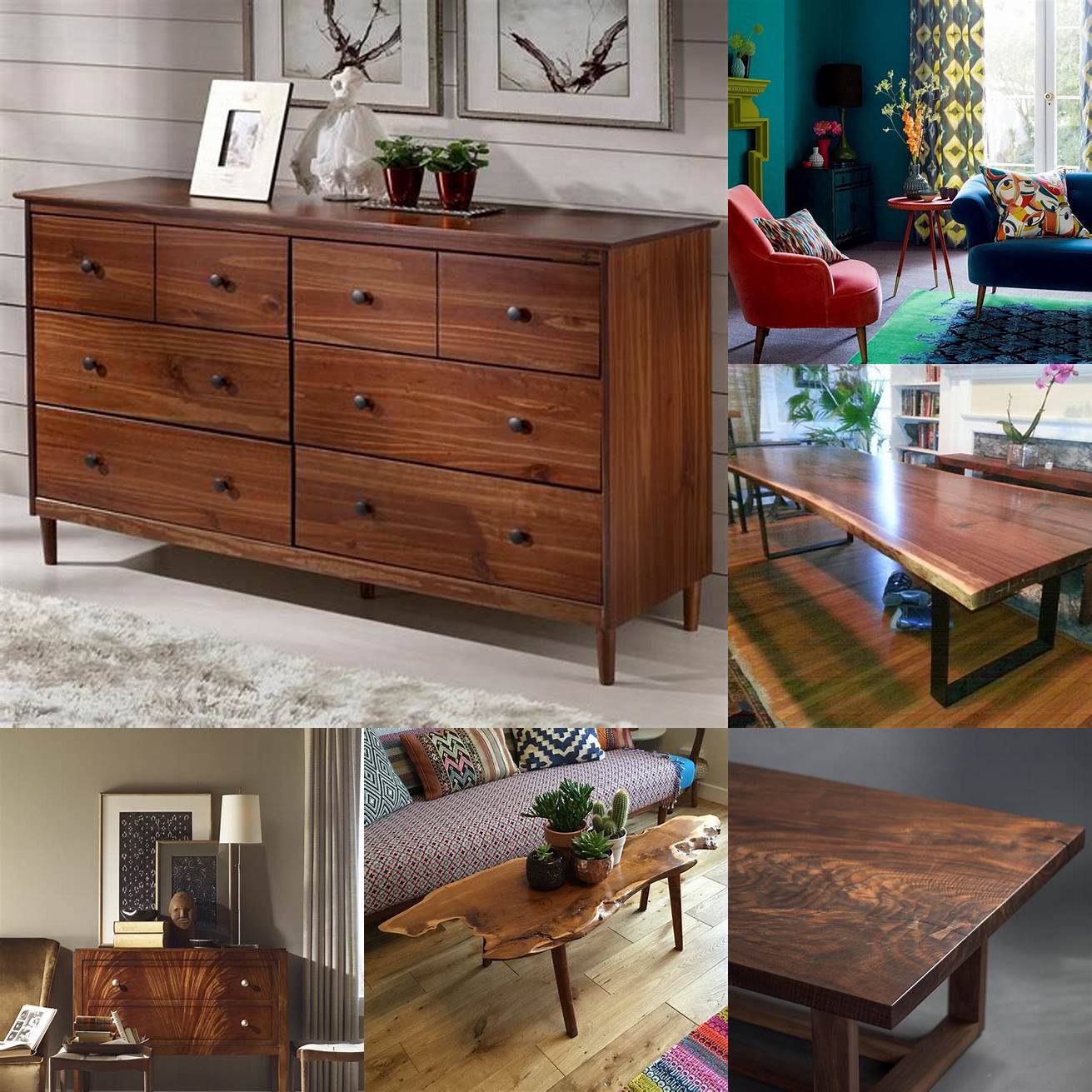 5 As an accent piece For a more subtle touch incorporate smaller pieces of walnut furniture such as a coffee table or bookshelf into your decor