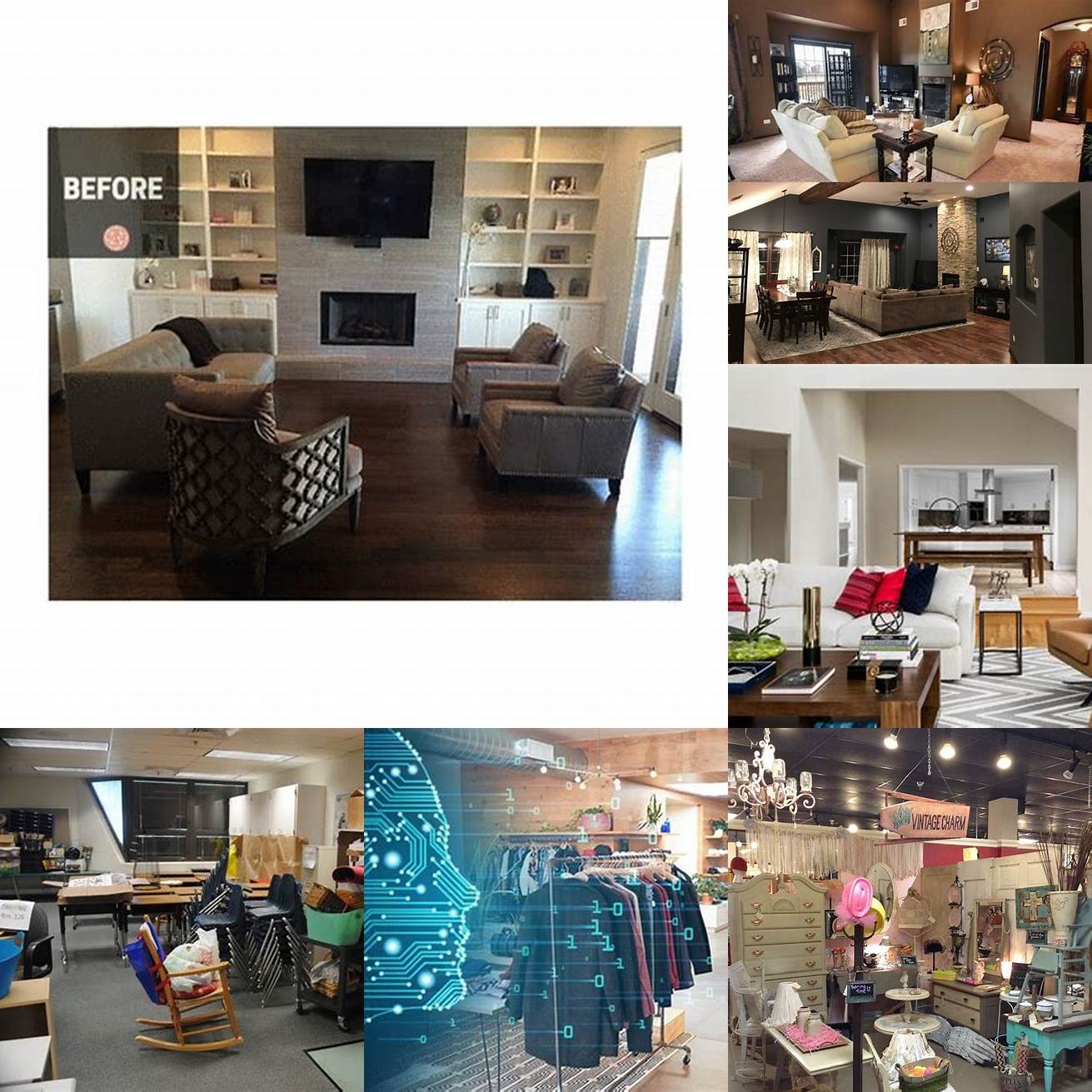 5 Before-and-after shots of a retailers store that has incorporated products from a wholesale distributor