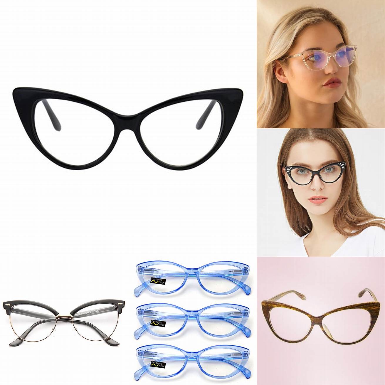 5 Clear Cat Eye Glasses