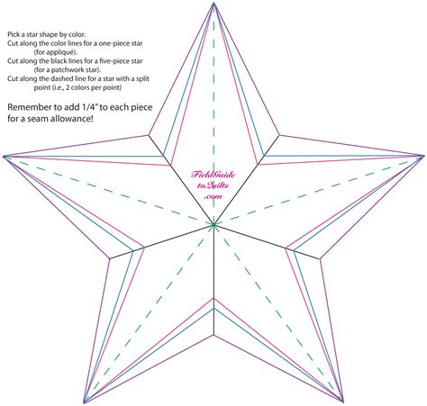 5 Point Star Quilt Template