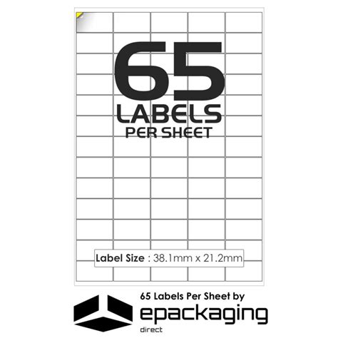 5 Star Labels 65 Per Sheet Template