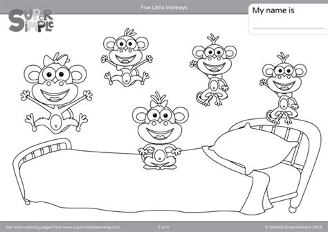 5 little monkeys coloring page