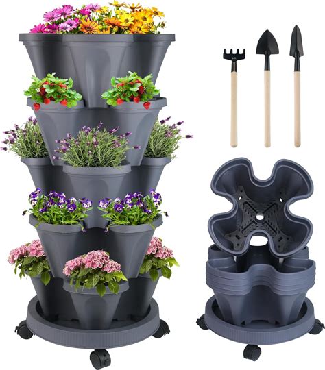 5 tier stackable planter