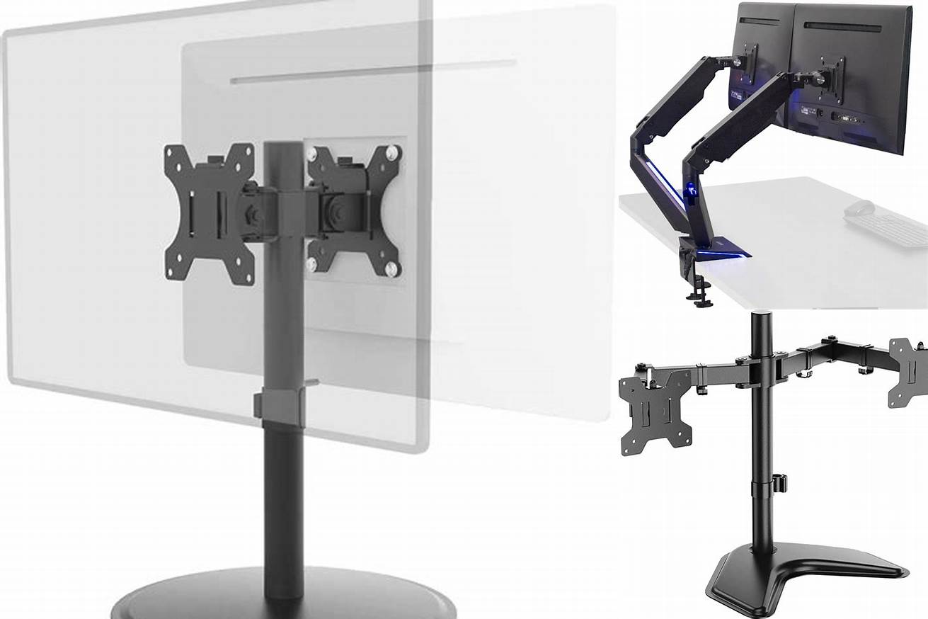 5. WALI Free Standing Dual LCD Monitor Desk Mount Stand