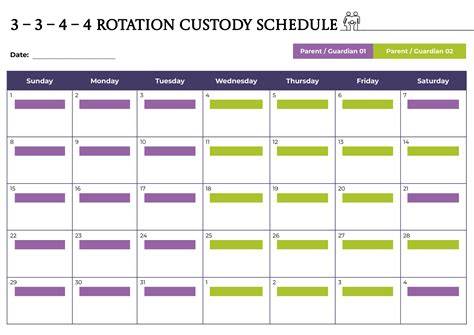 50/50 Custody Schedule Template