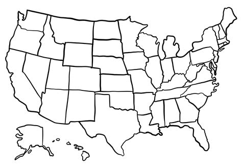 50 States Printable Map