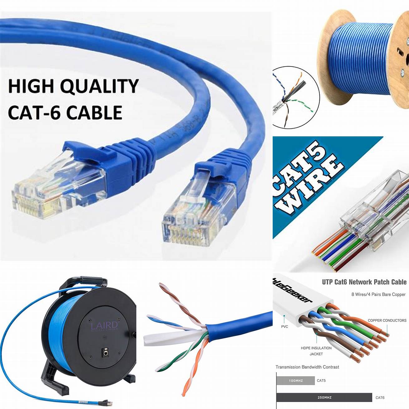 6 Cat 6 cables can be run up to 328 feet
