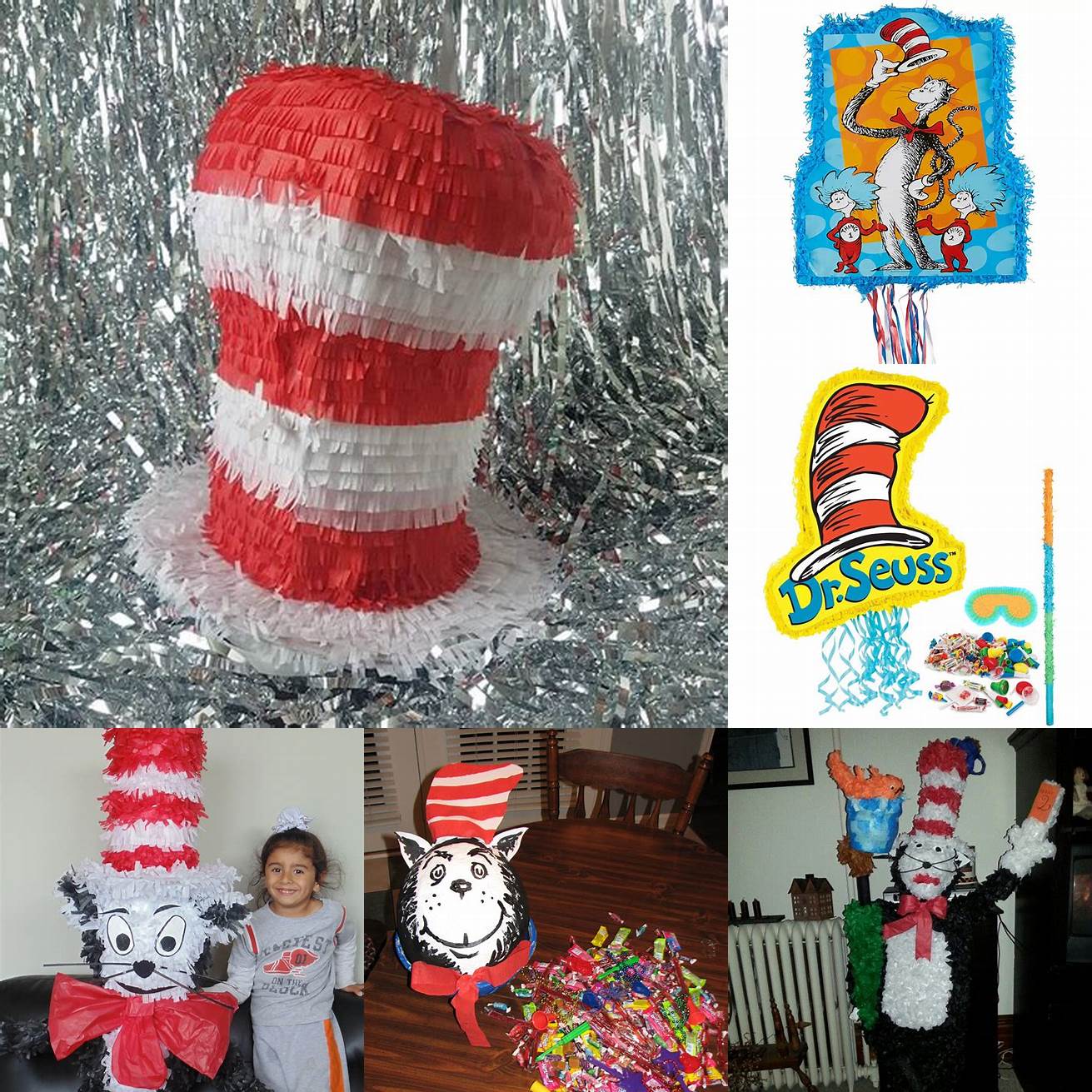 6 Cat in the Hat Pinata with streamers