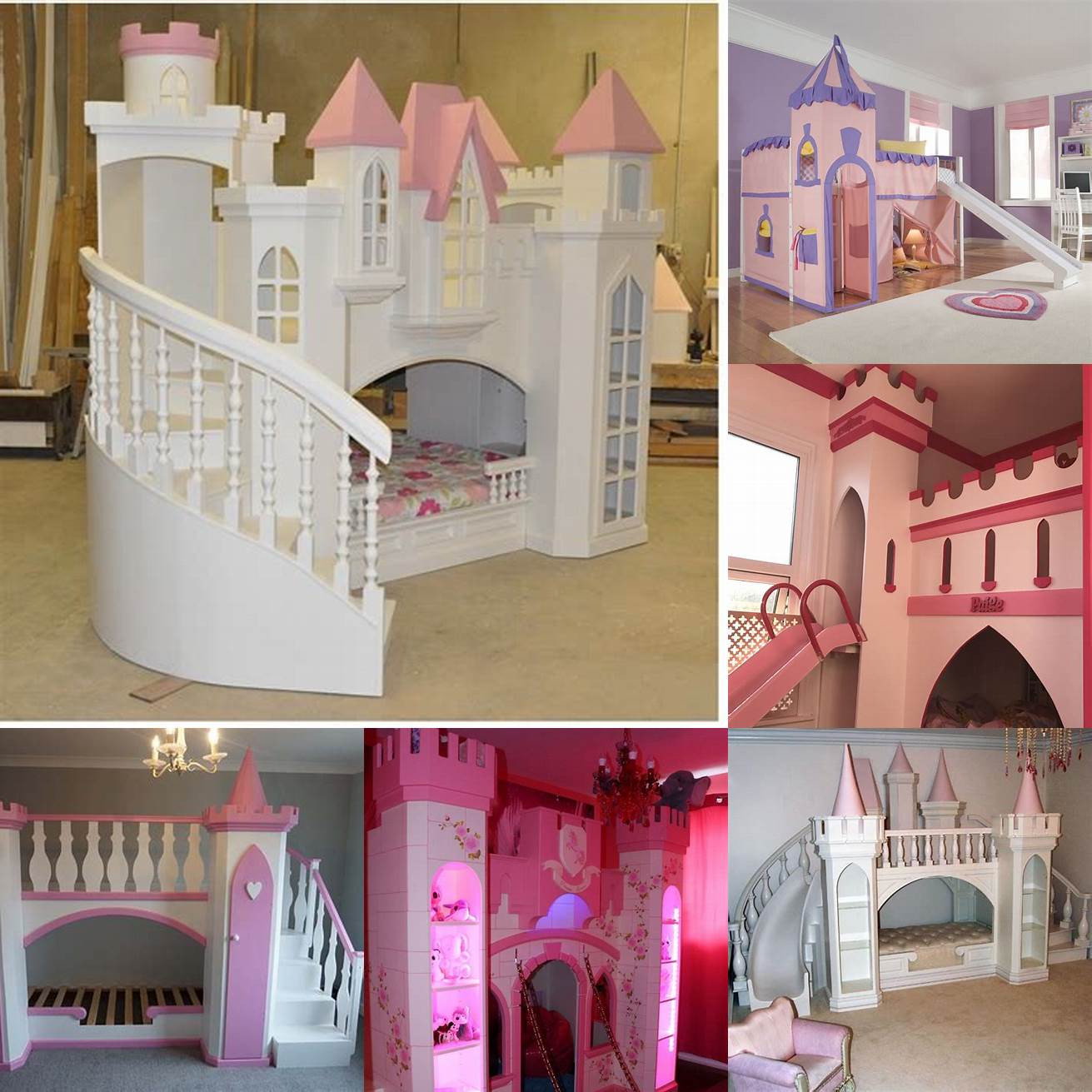 6 Princess castle bed