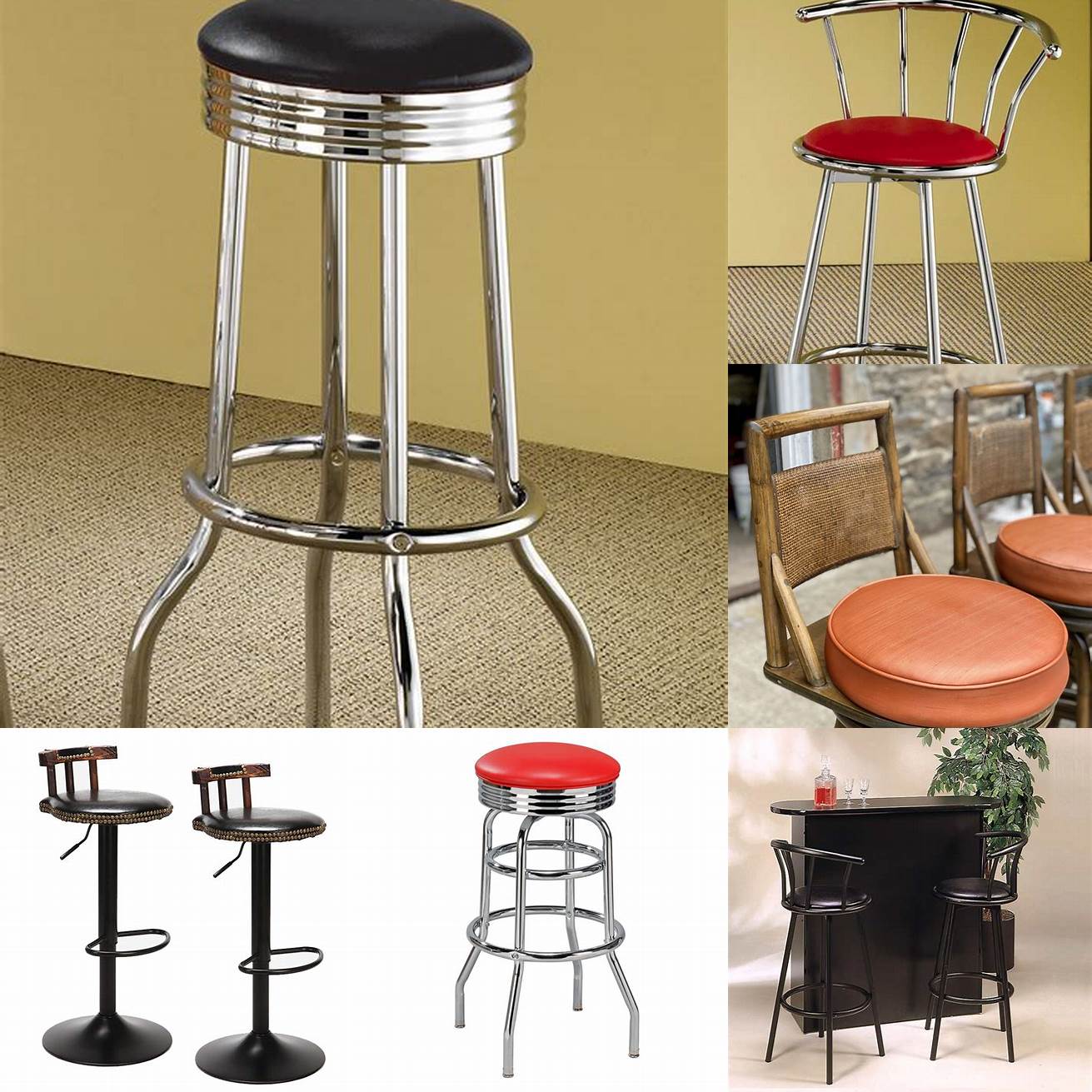 6 Retro bar stools