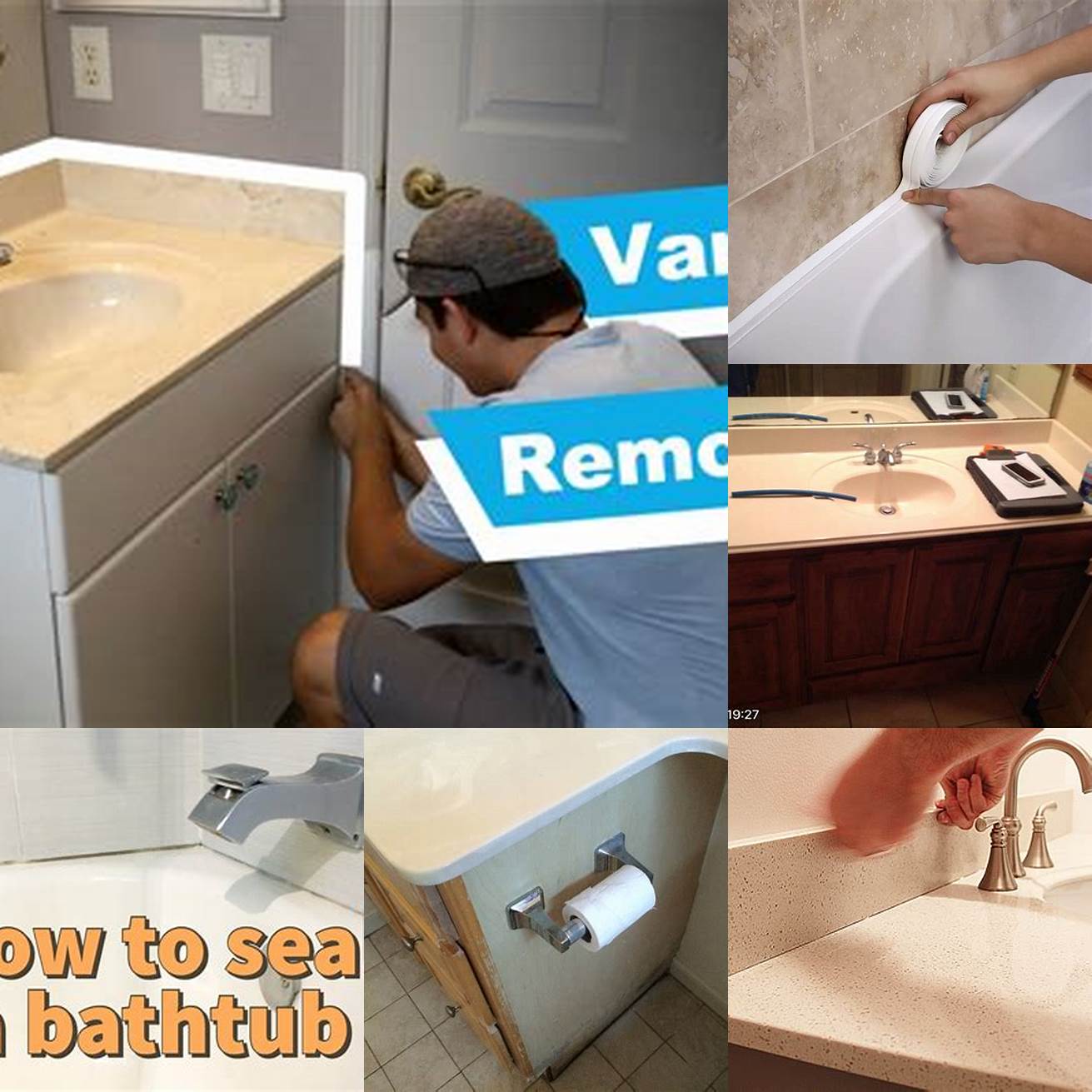 6 Seal Seal around your new vanity to prevent water damage