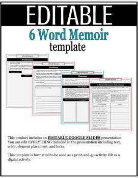 6 Word Memoir Template