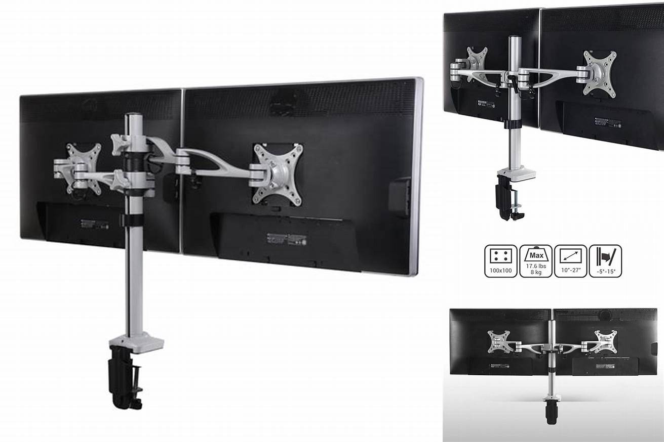 6. Fleximounts M13 Clamp Dual Monitor Arm Desk Mounts