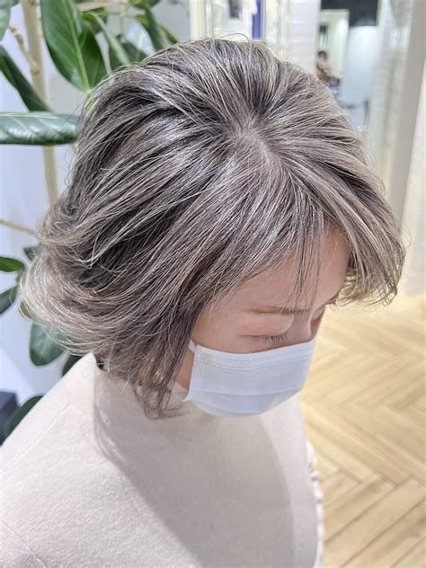 60代 白髪ぼかし ハイライト