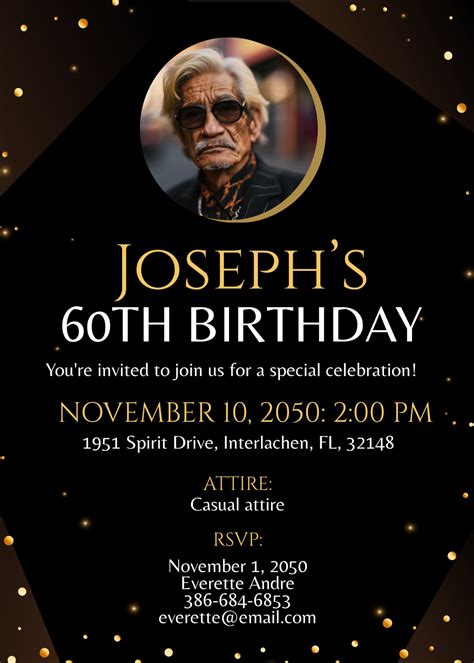 60th Birthday Invitation Template