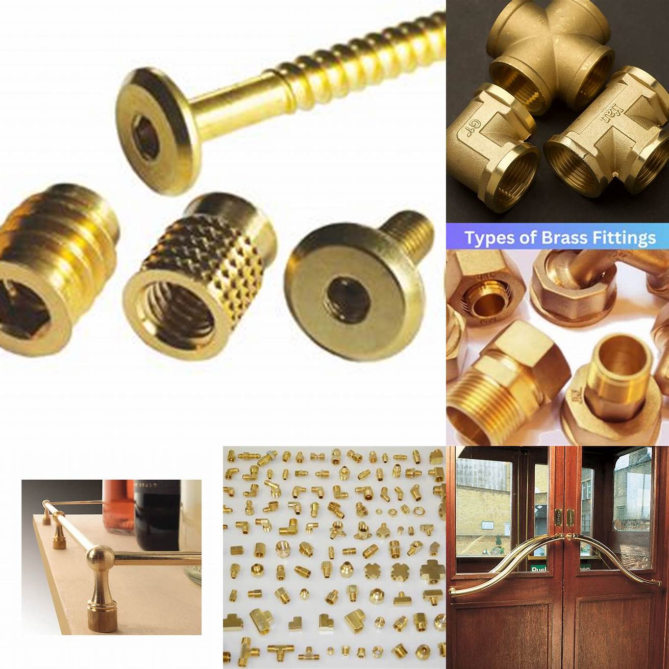 7 Different styles of brass fittings