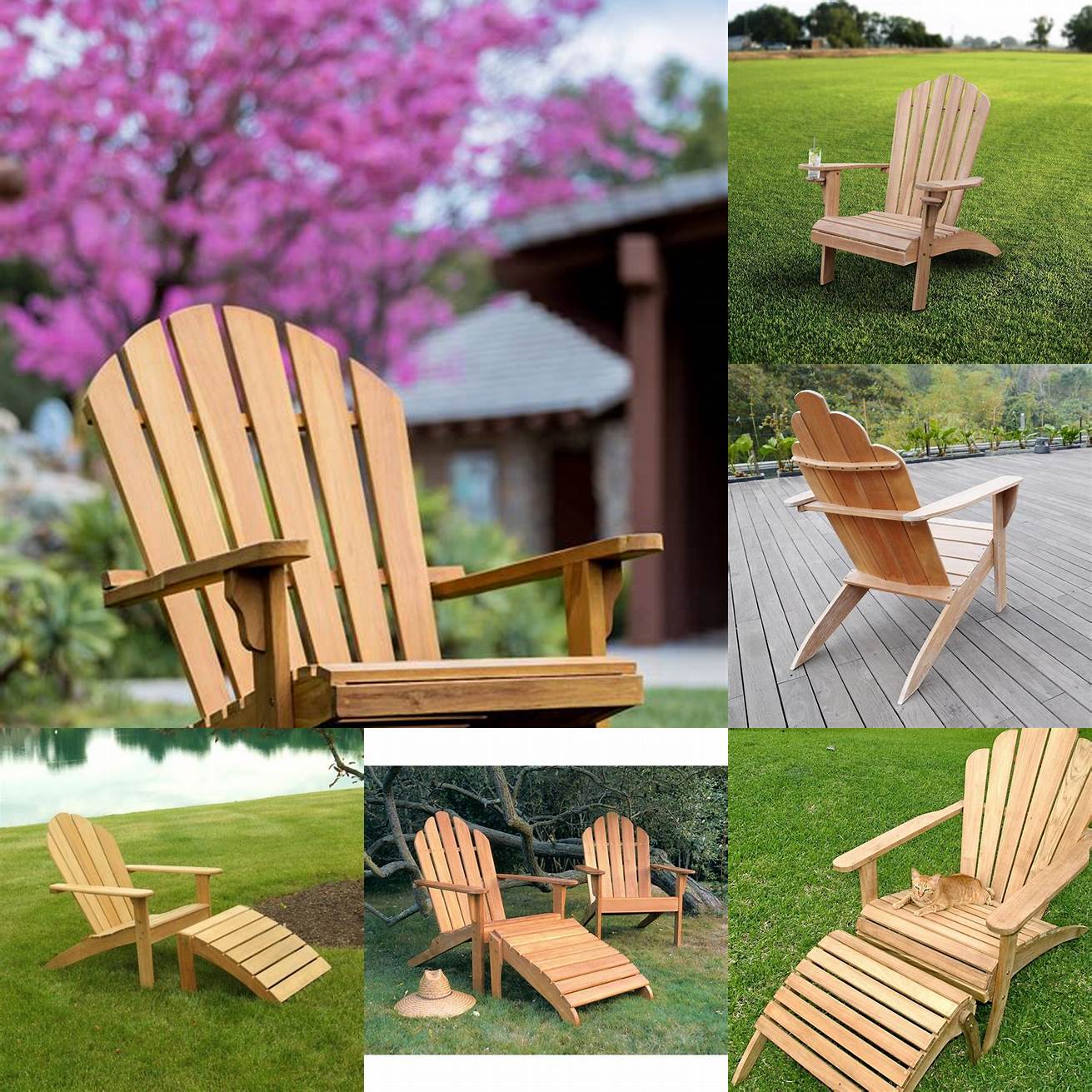 7 Teak Adirondack Chairs