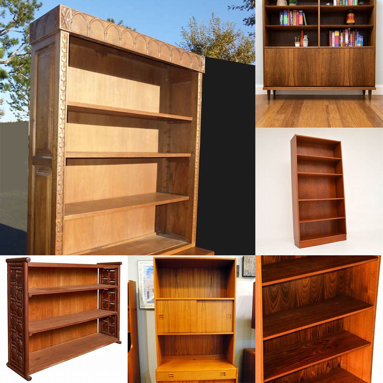 7 Teak Bookshelves