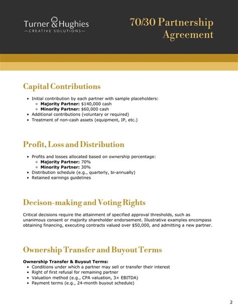 70/30 Partnership Agreement Template
