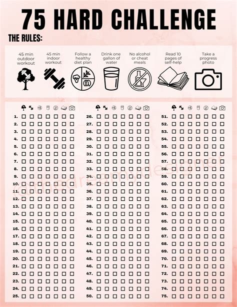 75 Hard Printable Free